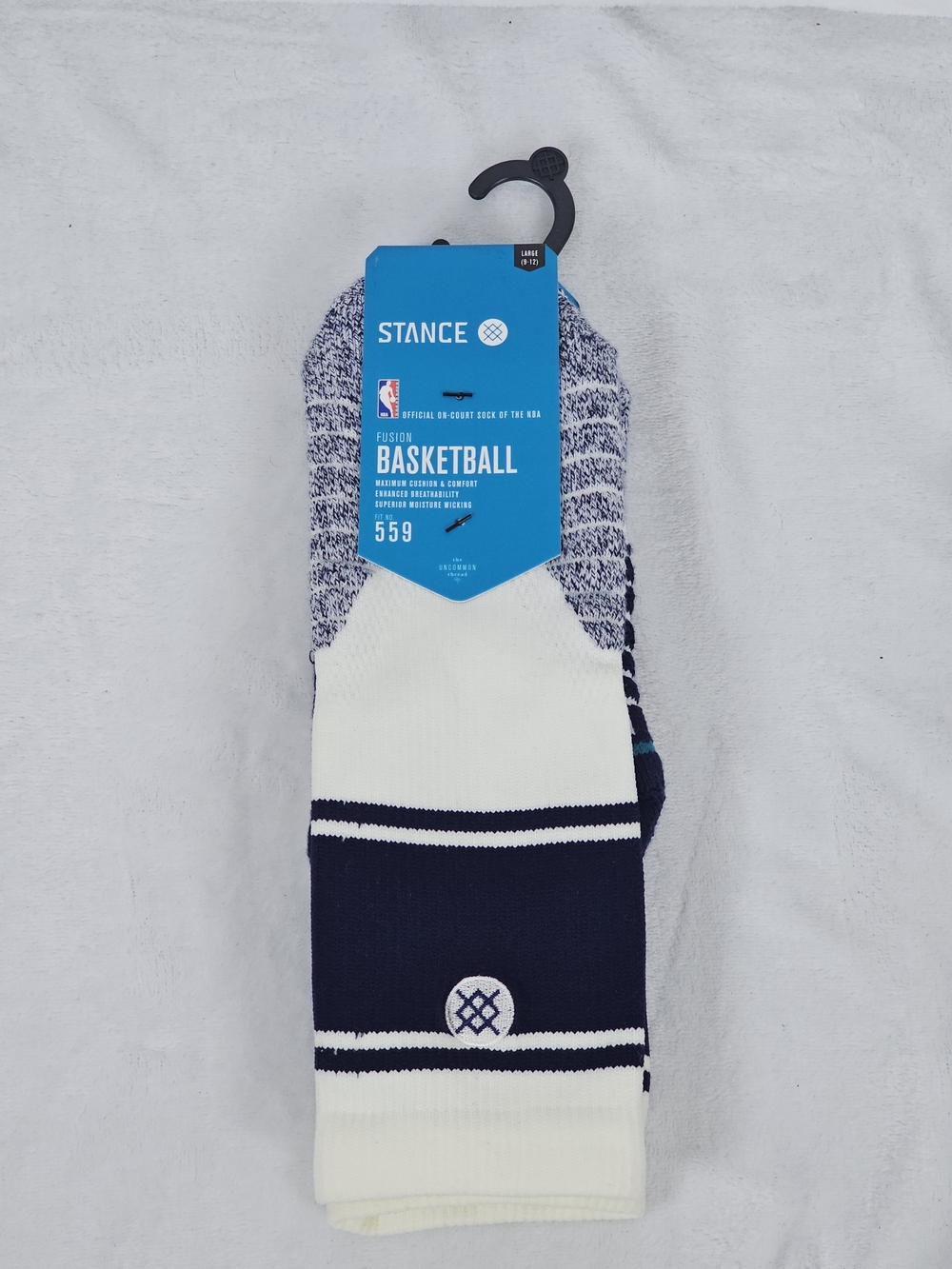 Stance Men's Navy and White Basketball Crew Socks